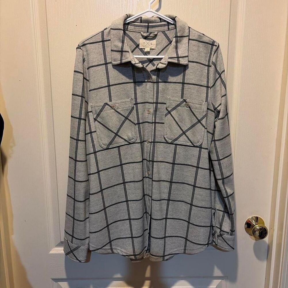 Unbranded Men's Grey and Blue Shirt